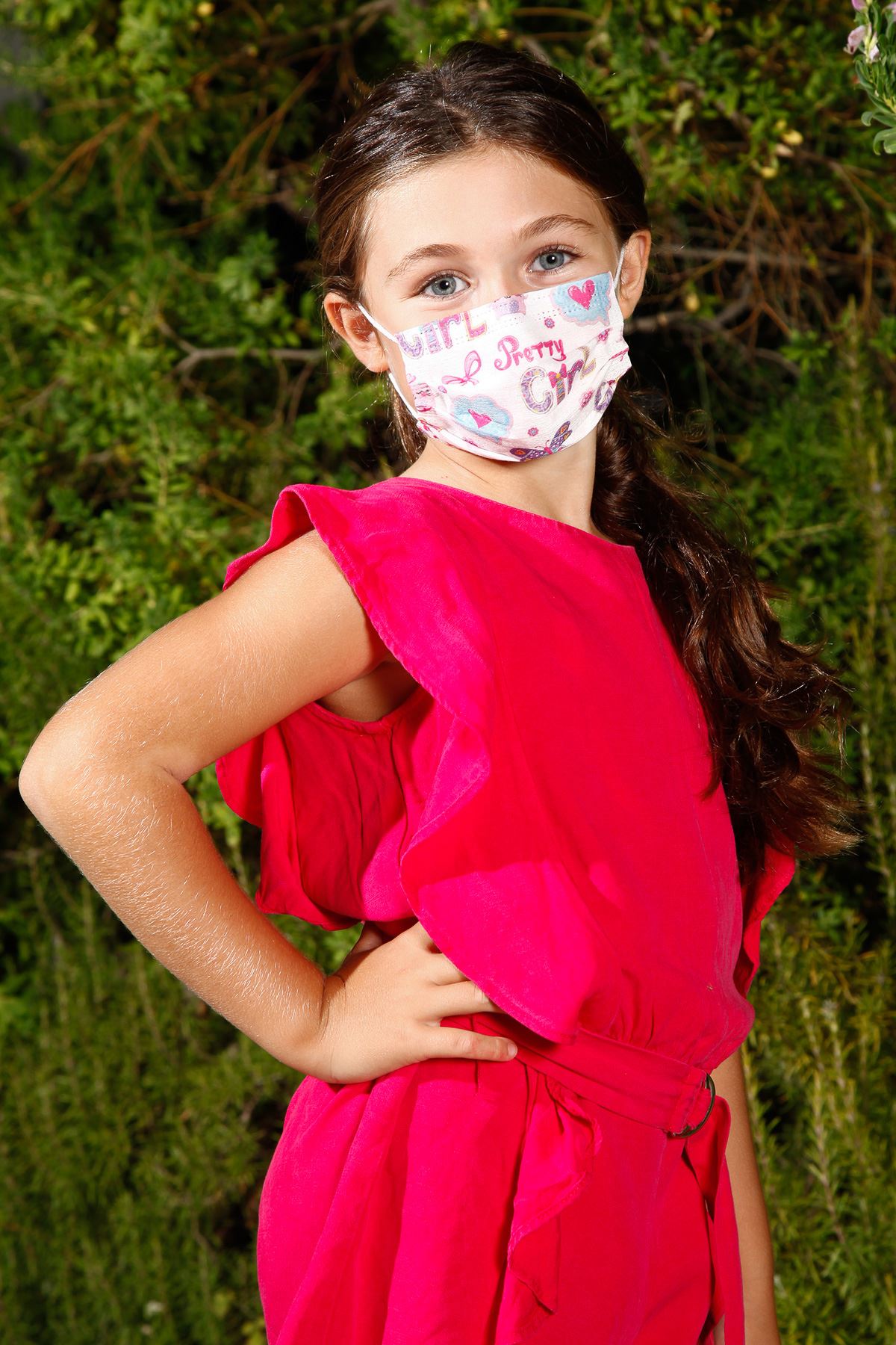 Medizinische Kinder Gesichtsmaske mit Einwegreifen 10er Pack mit Schmetterling Muster