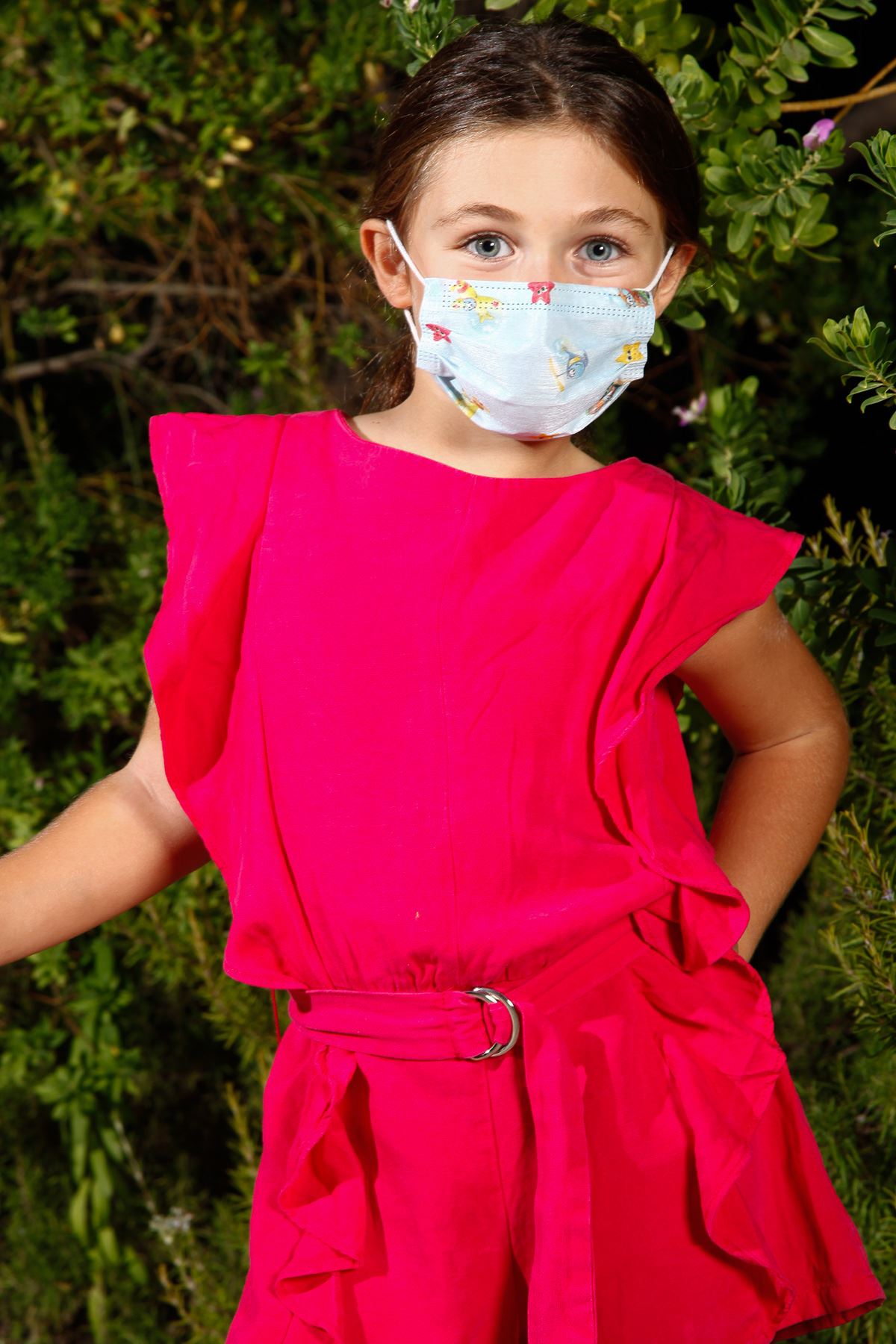 חוט חד פעמי גומי רפואי מסכת פנים לילד עם דפוס רכב 10 חבילה