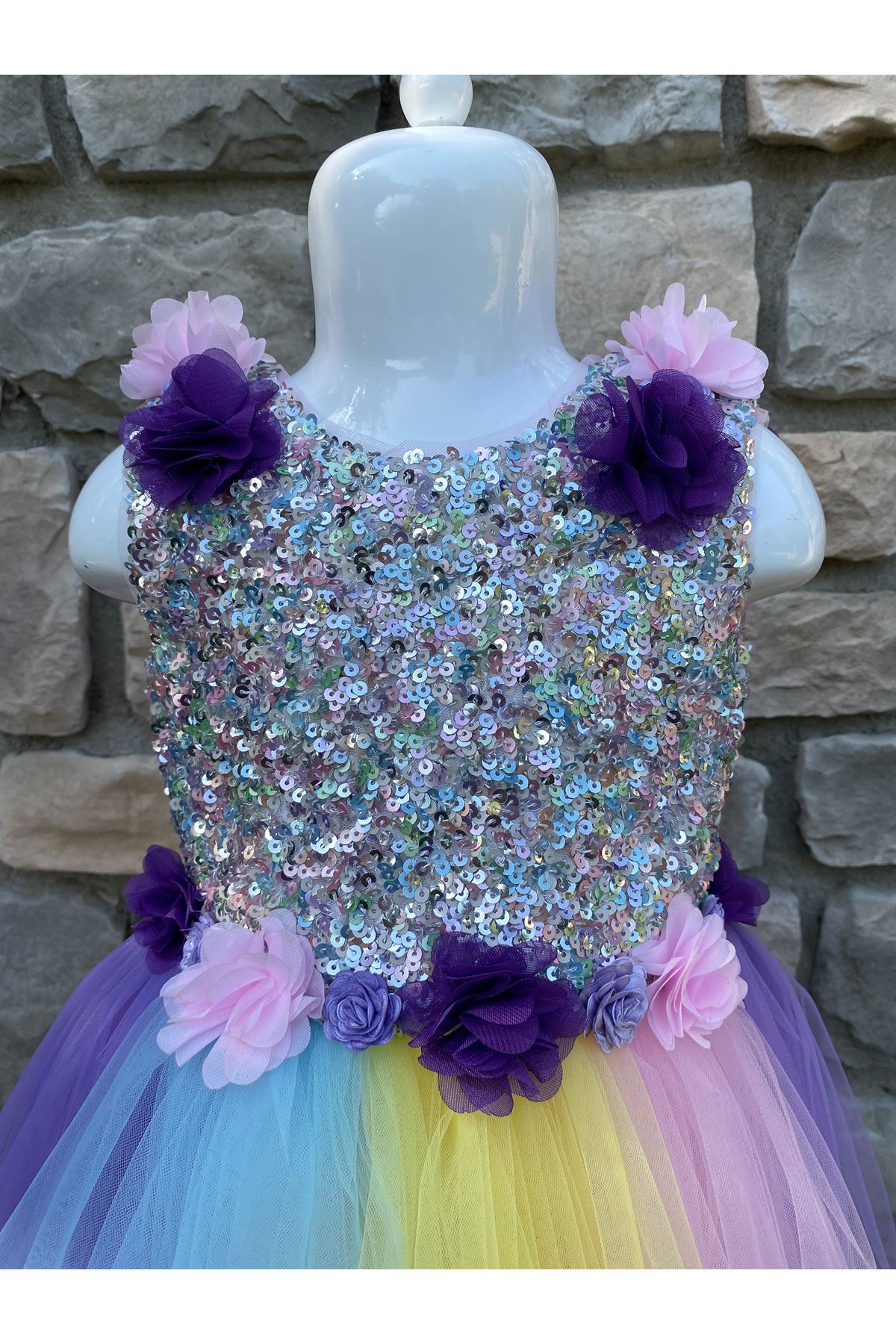 Unicorn Kız Çocuk Elbise 10010 Renkli