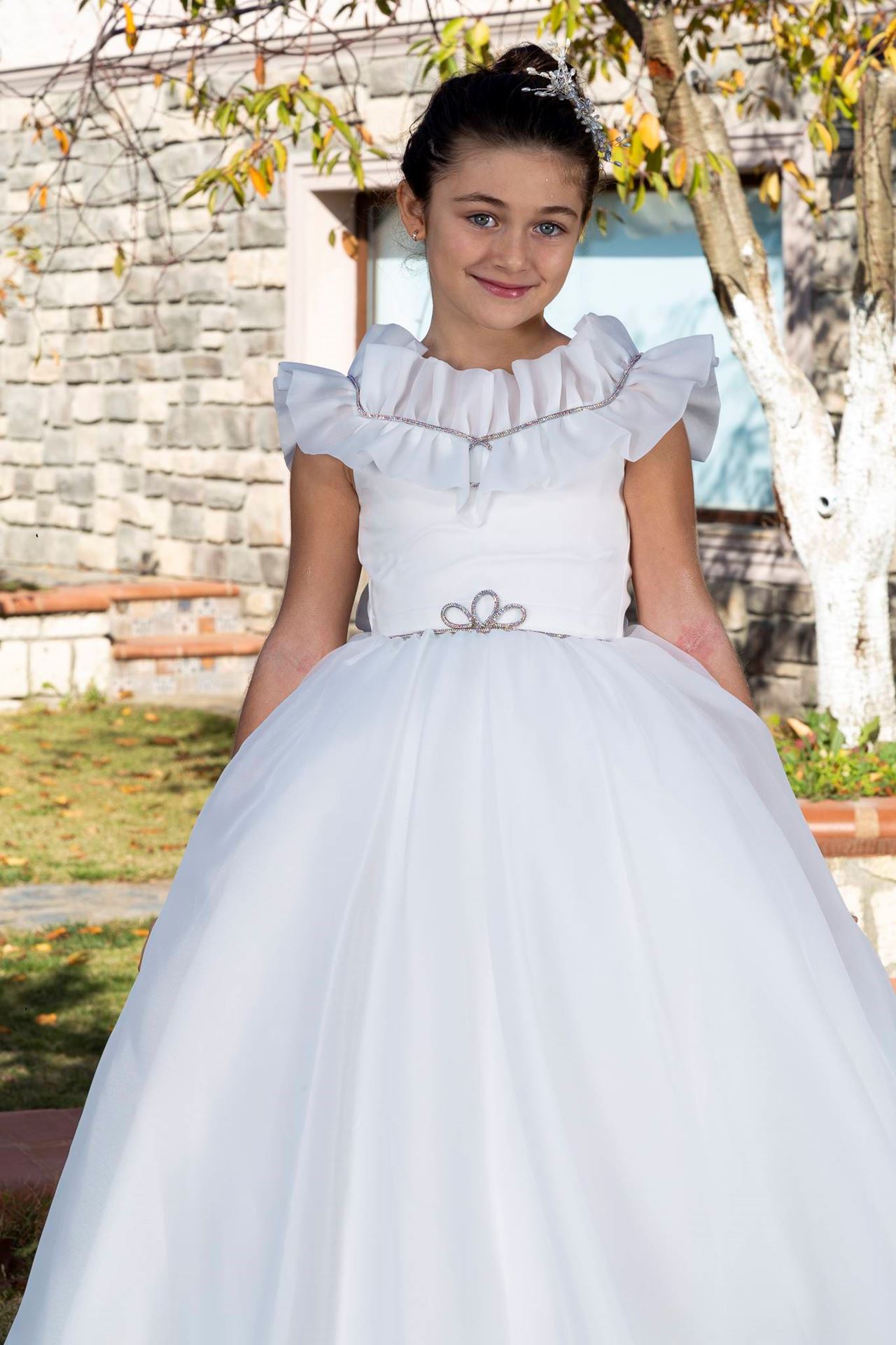 Vogue 7 11 Years Old Girl Dress 30086 Off White Wholesale and Manufacturer An l Kids