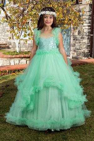 Vestido Menina Lumina 2-6 Anos 20078 Verde Água