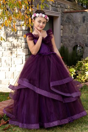 Vestido Belle para Menina de 2 a 6 Anos 20081 Vermelho Claret