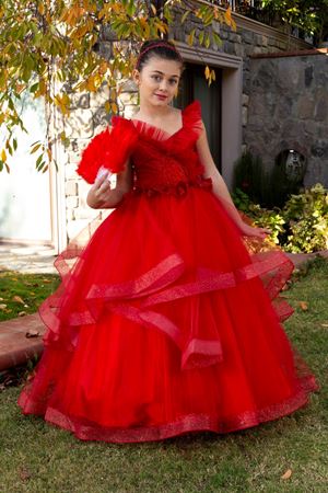 Vestido Menina Belle 7-11 Anos 30081 Vermelho