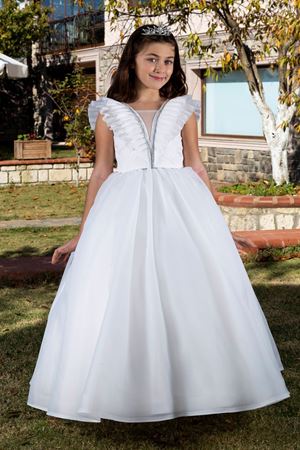 Sukienka dla dziewczynki w wieku 2-6 lat 20087 w kolorze złamanej bieli