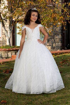 Moose 7-11 Yaş Kız Çocuk Elbise 30058 Kırık Beyaz