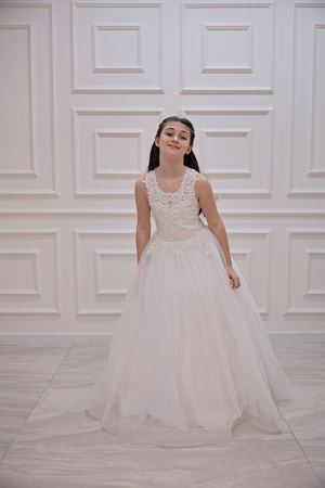 Sukienka Dziewczęca Berlin 7-11 Lat 30100 Złamana Biel