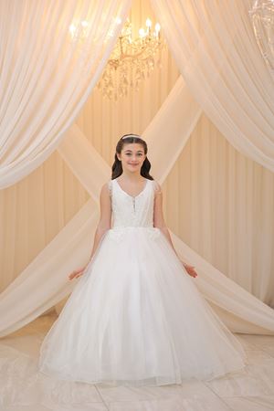 Calais 7-11 Years Old Girl Dress 30111 Off White