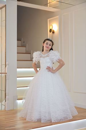 Vestido Infantil Caeli 7-11 Anos 30126 Branco Quebrado