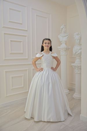 Sukienka Dziewczęca Aurora 7-11 Lat 30124 Złamana Biel