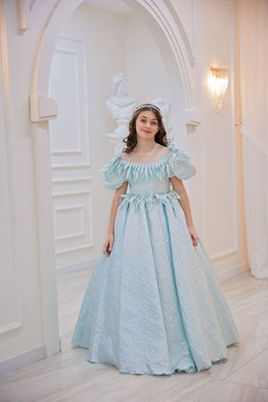 Psyche 7-11 Yaş Kız Çocuk Elbise 30103 Bebe Mavi