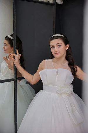 Sylva 7-11 Yaş Kız Çocuk Elbise 30134 Kırık Beyaz