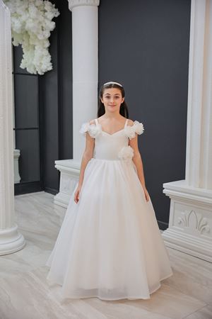 Solis 7-11 Yaş Kız Çocuk Elbise 30133 Kırık Beyaz