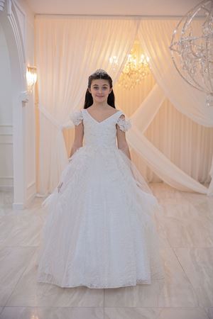 Thetis 7-11 Yaş Kız Çocuk Elbise 30099 Kırık Beyaz