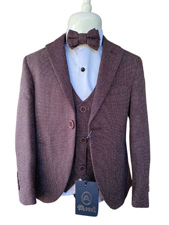 Babylon 4-8 Yaş Erkek Çocuk Takım Elbise 5'Li Set 60018 Bordo