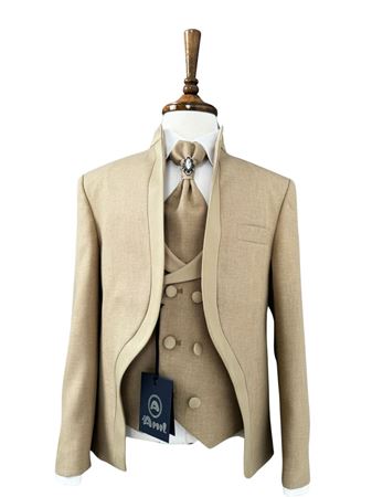 Chestnut 2-14 Yaş Erkek Çocuk Takım Elbise 5'Li Set 70011 Bej
