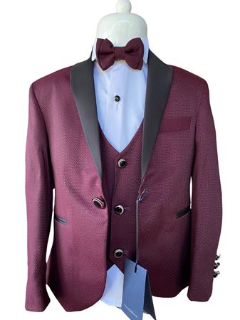 Celestial 4-8 Yaş Erkek Çocuk Takım Elbise 5'Li Set 60021 Bordo