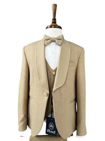 Crescent 2-14 Yaş Erkek Çocuk Takım Elbise 5'Li Set 70012 Bej