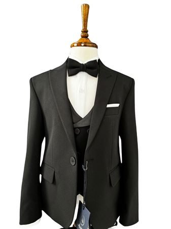 Crimson 2-14 Yaş Erkek Çocuk Takım Elbise 5'Li Set 70014 Siyah