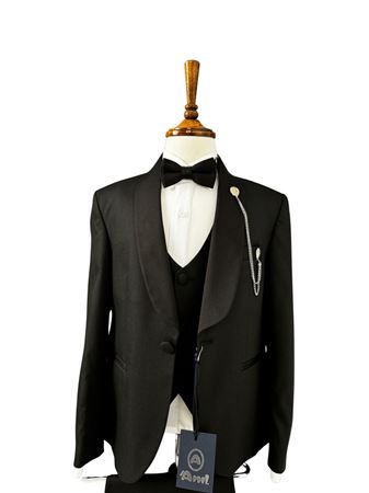 Crystal 2-12 Yaş Erkek Çocuk Takım Elbise 5'Li Set 70016 Siyah