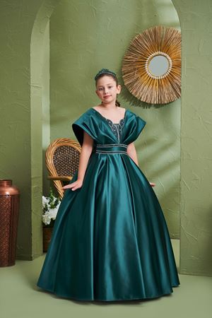 Kaleidoscope 7-11 Yaş Kız Çocuk Elbise 30194 Yeşil