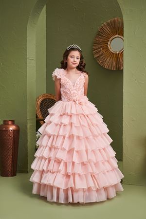 Eris 2-6 Yaş Kız Çocuk Elbise 20179 Somon