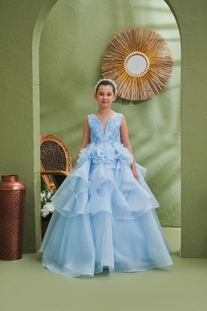 Jasmine 2-6 Yaş Kız Çocuk Elbise 20192 Bebe Mavi