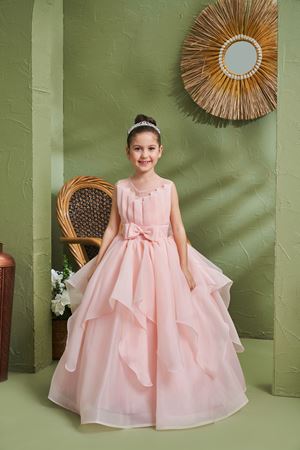 Luna 2-6 Yaş Kız Çocuk Elbise 20167 Somon