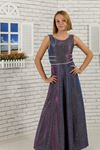 Taille détaillée, argenté Tissu Fille Enfants Robe de soirée 479 Violet