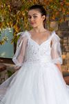 Larsa 7–11 Jahre altes Mädchenkleid 30063, gebrochenes Weiß