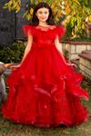Dazzle 7-11 Jahre altes Mädchenkleid 30079 Rot