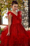 Abito Pixie Bambina 7-11 Anni 30080 Rosso