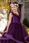 Belle 7-11 Years Old Girl Dress 30081 Claret Red
