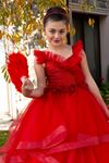Robe Fille Belle 7-11 Ans 30081 Rouge