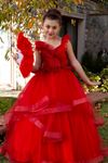 Robe Fille Belle 7-11 Ans 30081 Rouge