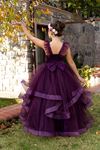 Belle 7-11 Years Old Girl Dress 30081 Claret Red