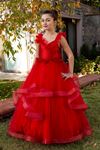 Robe Fille Belle 7-11 Ans 30081 Rouge