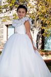 Vogue 7-11 ans robe fille 30086 blanc cassé