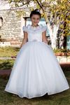 Vogue 7-11 ans robe fille 30086 blanc cassé