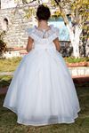 Vogue 7-11 ans robe fille 30086 blanc cassé