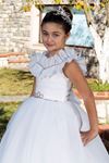 Vogue 7-11 ans robe fille 30086 blanc cassé