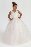 Abito Bambina 7-11 Anni Bronzo 30027 Bianco Sporco
