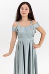 Turquoise 12-16 Years Old Girl Dress 50003 Water Green