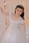 Abito bambina London 7-11 anni 30108 Bianco sporco