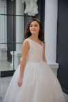 Flumen 7-11 Years Old Girl Dress 30154 Off-White