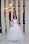 فستان بنات عمر 7-11 سنة من Bella رقم 30125 أبيض مائل للبيج