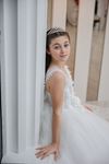 Stella 7-11 Jahre Mädchenkleid 30129 Cremeweiß