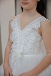 Stella 7-11 Jahre Mädchenkleid 30129 Cremeweiß