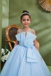 Sylva 7-11 Yaş Kız Çocuk Elbise 30134 Bebe Mavi