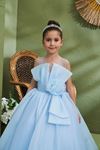 Sylva 7-11 Yaş Kız Çocuk Elbise 30134 Bebe Mavi