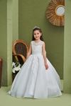 Amphitrite 7-11 Yaş Kız Çocuk Elbise 30160 Kırık Beyaz